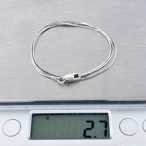 Vintage Italy BS Sterling Silver 925 Square Snake Chain Necklace 16" - Picture 4 of 4